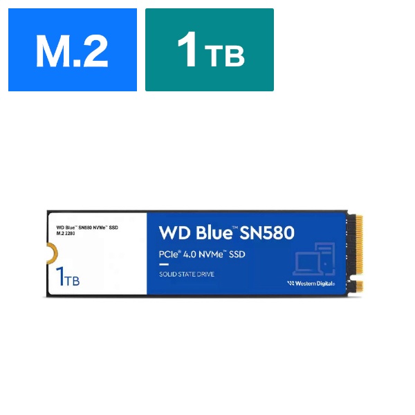 WDS100T3B0E 内蔵SSD PCI-Express接続 WD Blue SN580 [1TB /M.2]