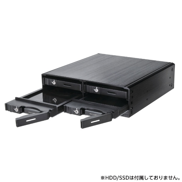 リムーバブルラック [5.25インチベイ1段→SATA HDD/SSD 2.5インチｘ4
