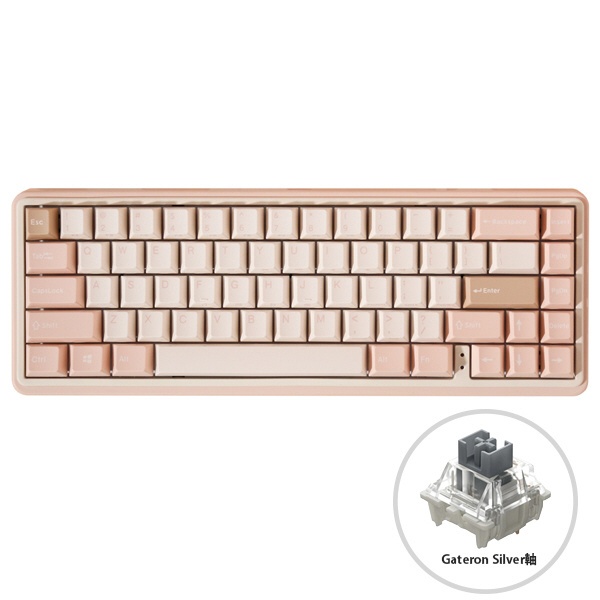 ゲーミングキーボード Minilo Mendozae(英語配列) ピンク vm-vxh67 ...
