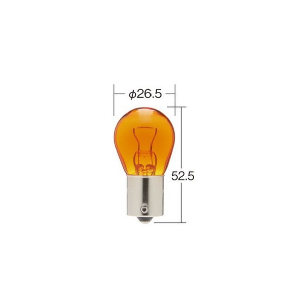 ノーマルバルブ　一般電球　定格：24V　21W　口金：BAU15s　ガラス球：S25　光色：アンバー／入数：1箱（10個入り） KO-4670A