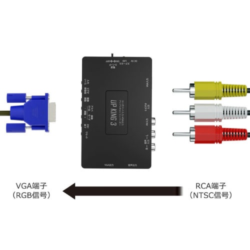 アップスキャンコンバーター [コンポジット 入力→出力 VGA] UP KING3 ブラック SD-VSC3