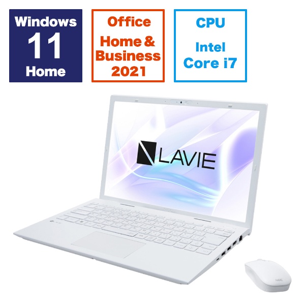 ノートパソコン LAVIE N14(N1475/GAW) パールホワイト PC-N1475GAW [14.0型 /Windows11 Home  /intel Core i7 /メモリ：16GB /SSD：512GB /Office HomeandBusiness /2023年夏モデル]