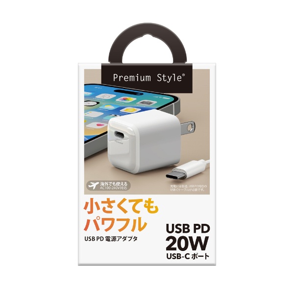 USB PD 20W USB-C Ÿץ ۥ磻 Premium Style ۥ磻 PG-PD20AD02WH