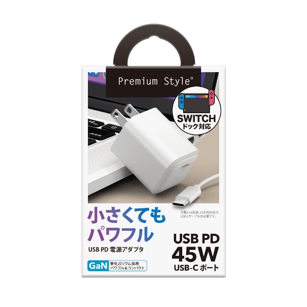 USB PD 45W USB-C Ÿץ ۥ磻 Premium Style ۥ磻 PG-PD45AD02WH [GaN(ⲽꥦ) ]