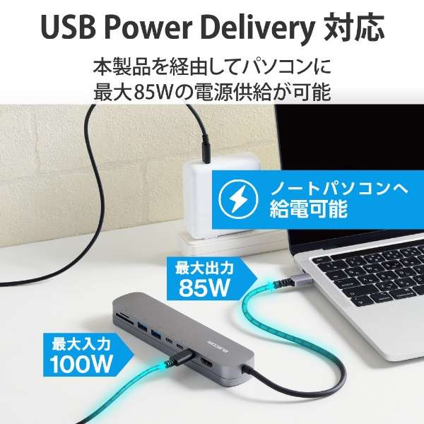 mUSB-C IXX J[hXbg2 / HDMI / USB-A2 / USB-C3nUSB PDΉ 100W hbLOXe[V Vo[ DST-C22SV [USB Power DeliveryΉ]_4