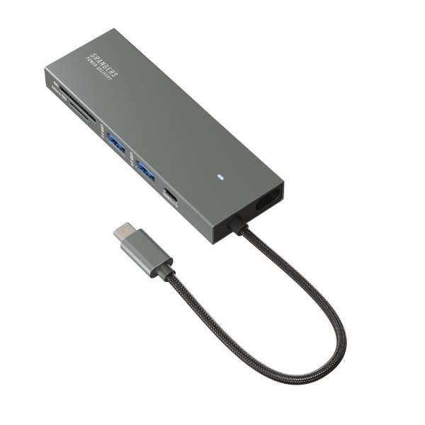 ［USB-C オス→メス カードスロットｘ2 / HDMI / USB-Aｘ2 / USB-Cｘ2] USB PD対応 100W  ドッキングステーション シルバー SD-CMULTI03-B [USB Power Delivery対応]