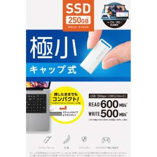 ESD-EXS0250GWH 外付けSSD USB-A接続 PS5/PS4、録画対応(Mac/Windows11対応) ホワイト [250GB /ポータブル型]