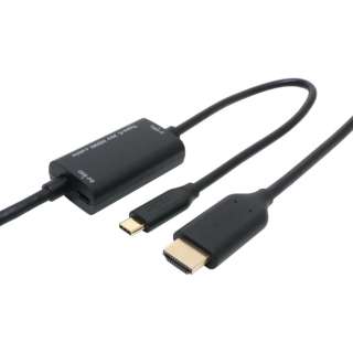 USB-C  HDMI{USB-CX(dp USB PDΉ)P[u [f /1.5m /4KΉ] USD-PFH15/BK