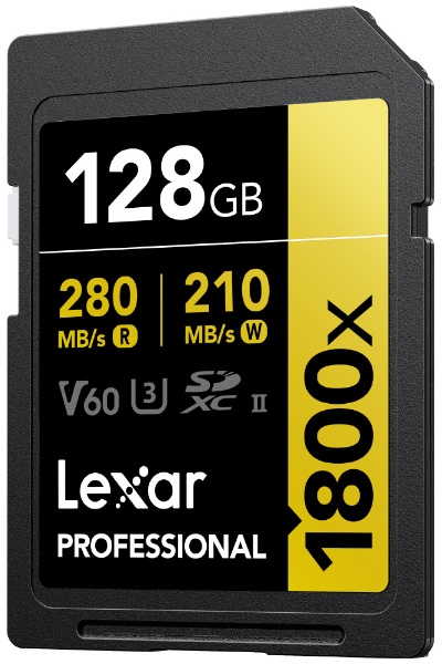 Lexar SDXCカード 128GB 1800x UHS-II GOLD U3 V60 LSD1800128G-B1NNJ [Class10  /128GB]