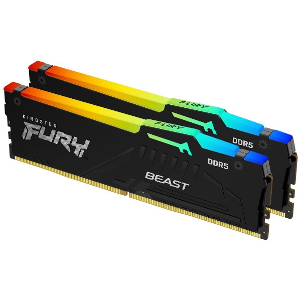 増設メモリ FURY Beast DDR5 RGB(5200MT/s・16Gbit/Intel XMP) KF552C40BBAK2-16 [DIMM  DDR5 /8GB /2枚]