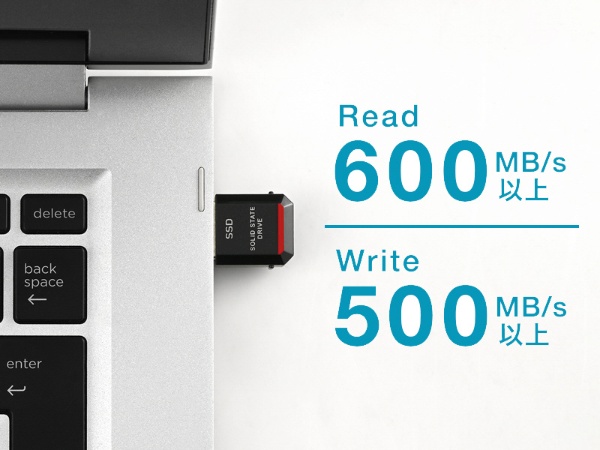 BUFFALO SSD-PST500U3BA 外付けSSD 極小サイズ 500GB SSDPST500U3BA