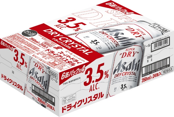 スーパードライ ドライクリスタル 3.5度 350ml 24本【ビール】 アサヒ
