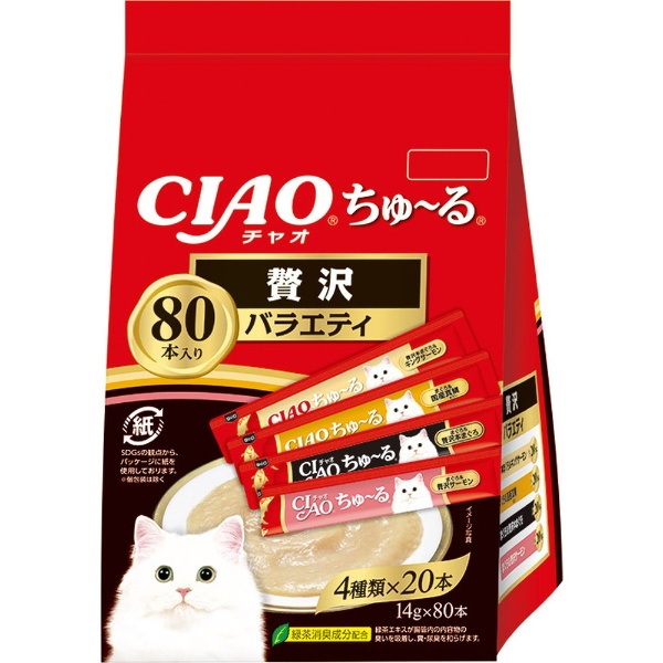 CIAO（チャオ）ちゅ～る 総合栄養食バラエティ 14g×80本 いなばペット 