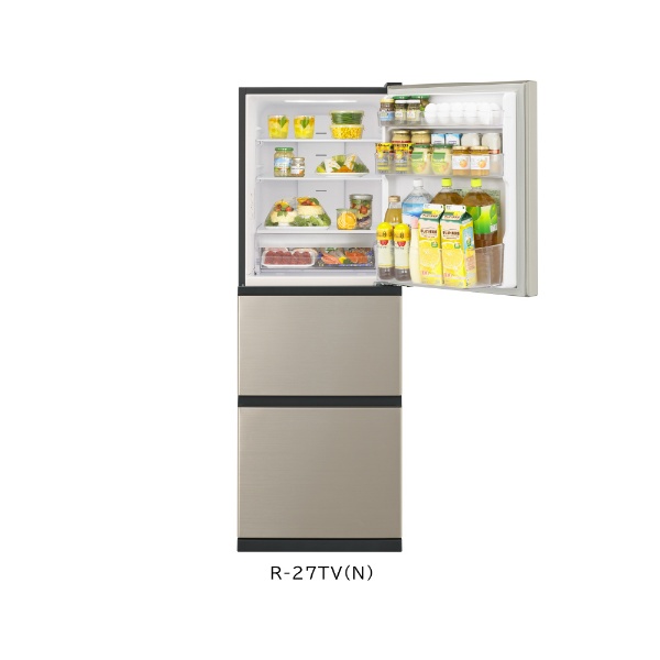 冷蔵庫 ライトゴールド R-27TV-N [幅54cm /265L /3ドア /右開きタイプ 