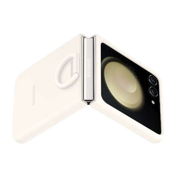 サムスン純正ケース Galaxy Z Flip5 Silicone Case with Ring（Cream） クリーム EF-PF731TUEGJP