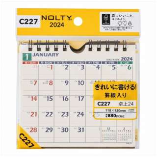 在版NOLTY(noruti)日历台上24卧式A6变型[1月/星期日开始2024年][C227]