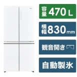法国式门冰箱大容量冷冻室水晶白JR-GX47A(W)[宽83cm/470L/4门/左右对开门型/2023年]《包含标准安装费用》
