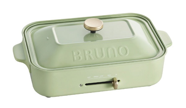 【貴重色】Bruno ホットプレート　BOE021グリーングレー限定色　鍋付き