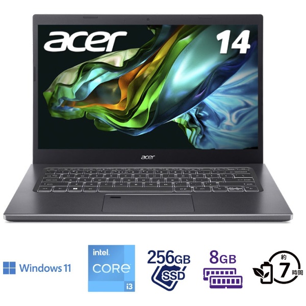 ノートパソコン Aspire 5 アクティブブルー A514-55-N38U/B [14.0型 /Windows11 Home /intel Core  i3 /メモリ：8GB /SSD：256GB /2023年8月モデル] 【在庫限り】 ACER｜エイサー 通販 | ビックカメラ.com