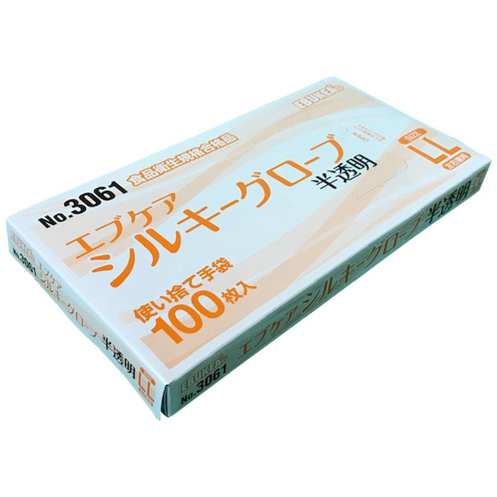 エブノ｜EBUNO エブケアプラスチックグローブ 粉無（L） 1004 100枚入