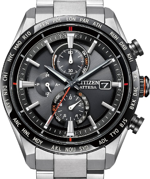 シチズン CITIZEN ATTESA 腕時計 メンズ AT8189-61E アテッサ ダイレクトフライト 光発電エコ・ドライブ電波 ブラックxシルバー アナログ表示