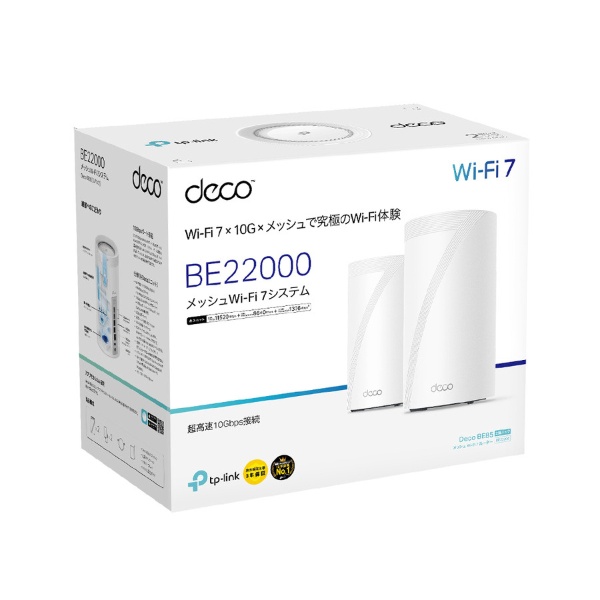 Wi-Fiルーター Wi-Fi 7 11520+8640+1376Mbps Deco BE85(2パック) [Wi
