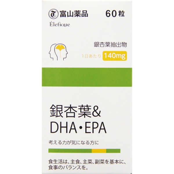   富山薬品 富山健康 銀杏葉 (イチョウ葉)  DHA EPA サプリメント サプリ 健康補助食品 60粒 30日分 記憶力 考える力 中高年