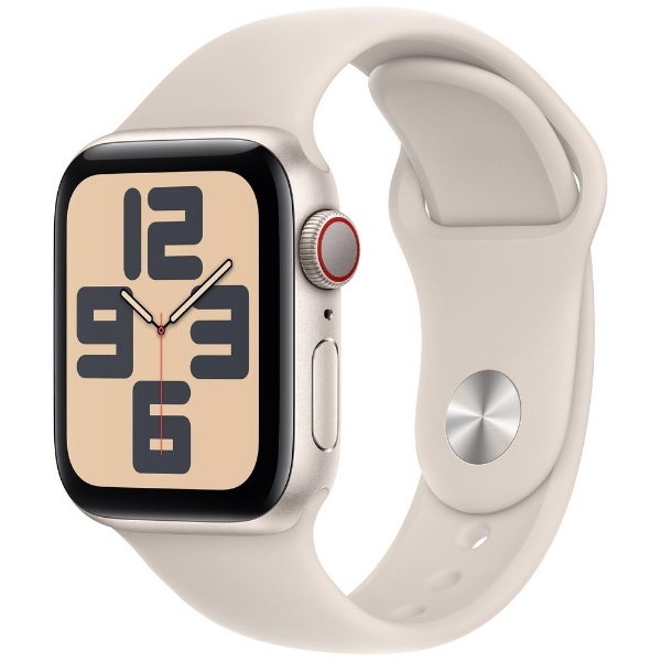 Apple Watch SE（GPS Cellularモデル）- 40mmスターライトアルミニウムケースとスターライトスポーツバンド S/M  MRFX3J/A アップル｜Apple 