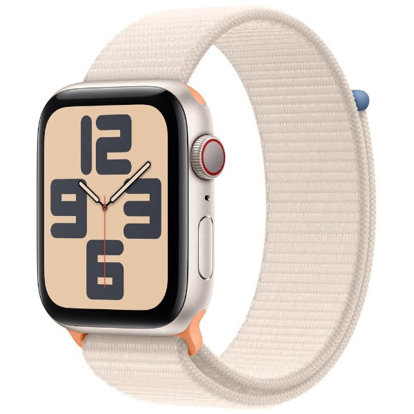 Apple Watch SE（GPS + Cellularモデル）- 44mmスターライトアルミニウムケースとスターライトスポーツループ  MRH23J/A