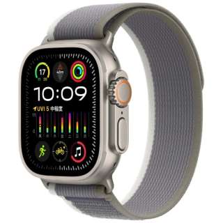 Apple Watch Ultra 2(ＧＰＳ+Cellular型号)-49mm钛包和绿色的/灰色跟踪循环-S/M MRF33J/A