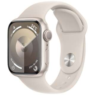 Apple Watch Series 9（GPSモデル）- 41mmスターライトアルミニウムケースとスターライトスポーツバンド - S/M MR8T3J/A