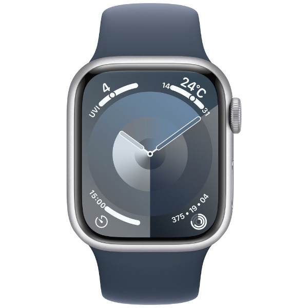 Apple Watch Series 9（GPSモデル）- 41mmシルバーアルミニウムケースとストームブルースポーツバンド - S/M  MR903J/A