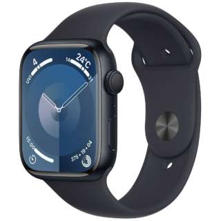 Apple Watch Series 9（GPSモデル）- 45mmミッドナイトアルミニウムケースとミッドナイトスポーツバンド - S/M MR993J/A