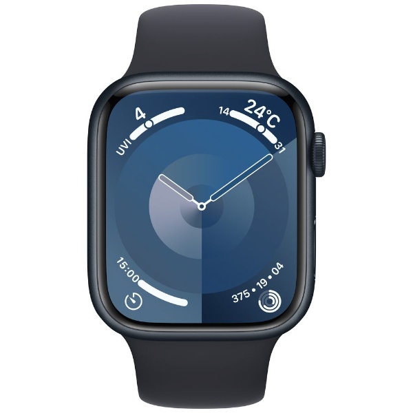 Apple Watch Series 9（GPSモデル）- 45mmミッドナイトアルミニウムケースとミッドナイトスポーツバンド - M/L  MR9A3J/A