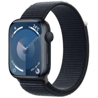 Apple Watch Series 9（GPSモデル）- 45mmミッドナイトアルミニウムケースとミッドナイトスポーツループ MR9C3J/A