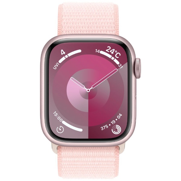 Apple Watch Series 9（GPSモデル）- 41mmピンクアルミニウムケースとライトピンクスポーツループ MR953J/A