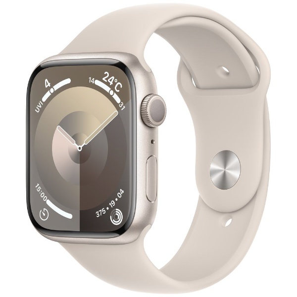 Apple Watch Series 9（GPSモデル）- 45mmスターライトアルミニウムケースとスターライトスポーツバンド - S/M  MR963J/A