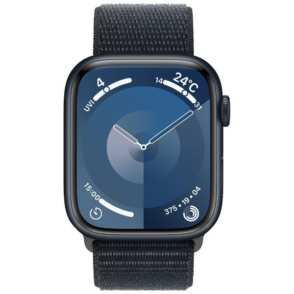 Apple Watch Series 9（GPS + Cellularモデル）- 45mmミッドナイトアルミニウムケースとミッドナイトスポーツループ  MRMF3J/A