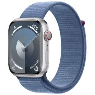 Apple Watch Series 9（GPS + Cellularモデル）- 45mmシルバーアルミニウムケースとウインターブルースポーツループ MRMJ3J/A