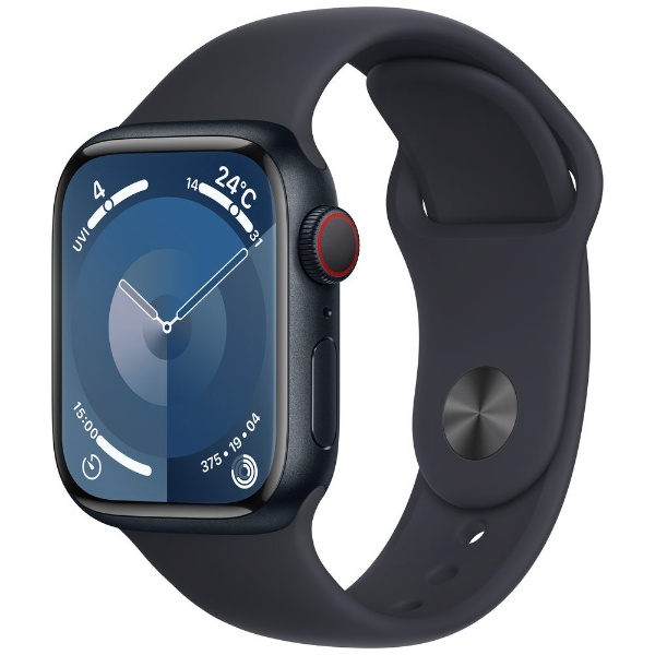 Apple Watch Series 9（GPS + Cellularモデル）- 41mmミッドナイトアルミニウムケースとミッドナイトスポーツバンド  - M/L MRHT3J/A