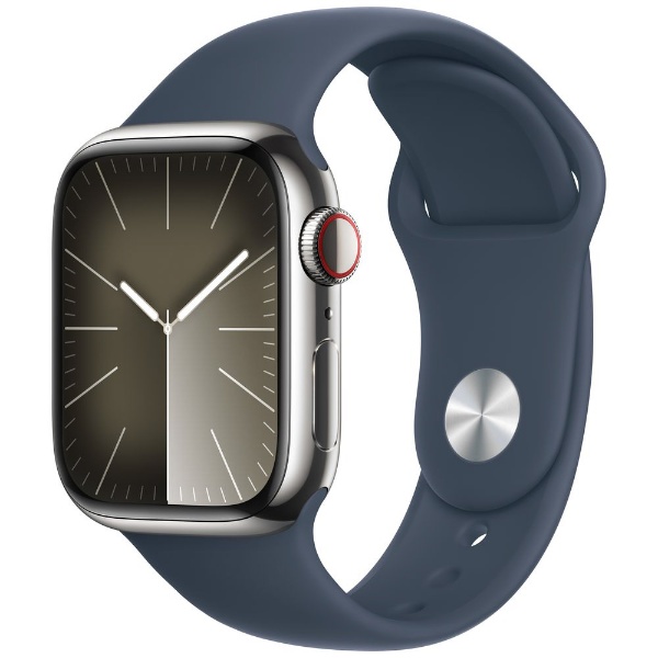 Apple Watch Series 9（GPS + Cellularモデル）-  41mmシルバーステンレススチールケースとストームブルースポーツバンド - S/M MRJ23J/A