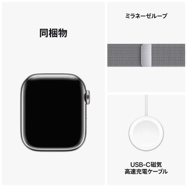 Apple Watch Series 9(ＧＰＳ+Cellular型号)-41mm银不锈钢包和shirubamiranezerupu MRJ43J/A_10