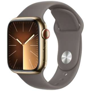 Apple Watch Series 9（GPS + Cellularモデル）- 41mmゴールドステンレススチールケースとクレイスポーツバンド - S/M MRJ53J/A