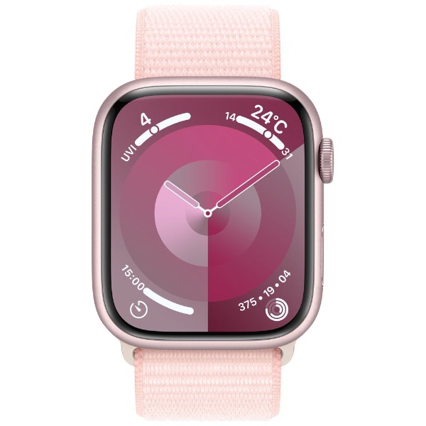 Apple Watch Series 9（GPS + Cellularモデル）- 45mmピンクアルミニウムケースとライトピンクスポーツループ  MRMM3J/A