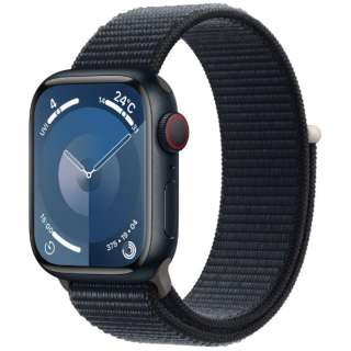 Apple Watch Series 9（GPS + Cellularモデル）- 41mmミッドナイトアルミニウムケースとミッドナイトスポーツループ MRHU3J/A