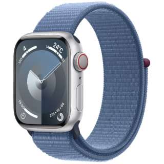 Apple Watch Series 9（GPS + Cellularモデル）- 41mmシルバーアルミニウムケースとウインターブルースポーツループ MRHX3J/A