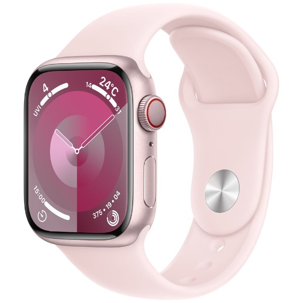 Apple Watch Series 9(ＧＰＳ+Cellular型号)-41mm粉红铝包和灯粉红运动带-S/M MRHY3J/A