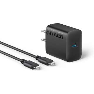 Anker Charger (20W) with USB-C & USB-C ケーブル ブラック Black B2347111 [USB Power Delivery対応 /1ポート]