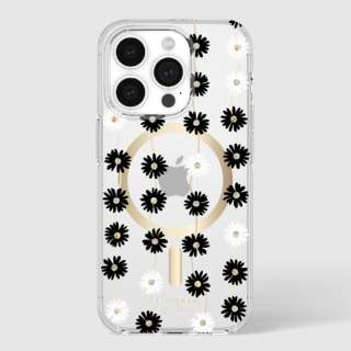 支持iPhone 15 Pro KSNY Protective Hardshell MagSafe的-Daisy Chain/Black White
