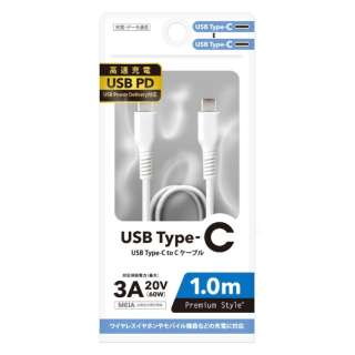 USB Type-C to CP[u 1.0m Premium Style zCg PG-YBCC10WH [USB Power DeliveryΉ]